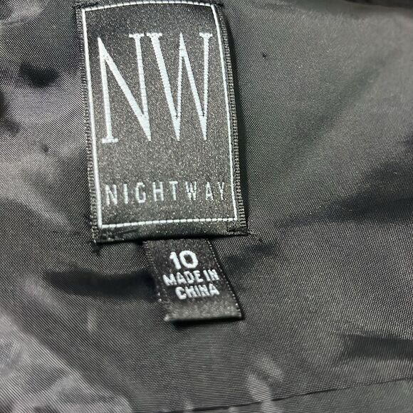 NW Collections Cocktail V Neck Sleeveless Taffeta Mini Dress - Picture 6 of 7